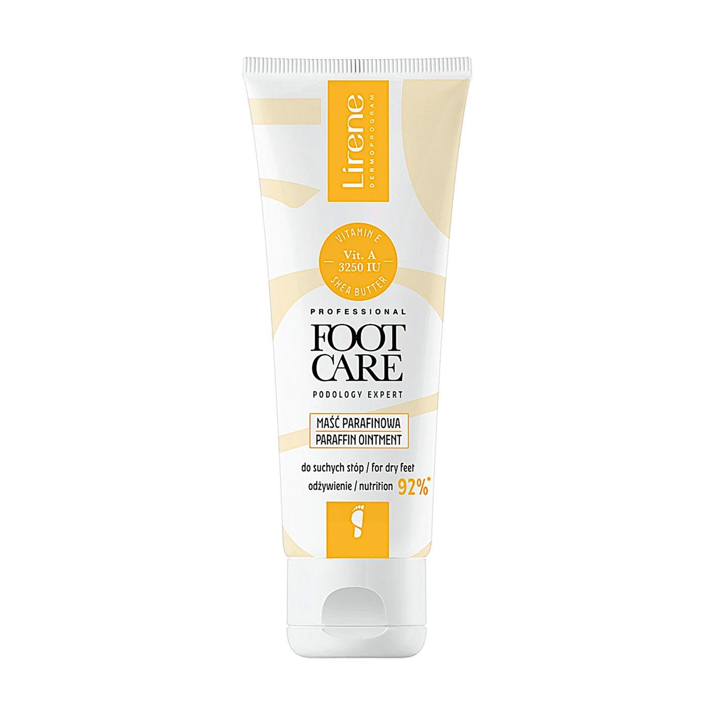 Парафіновий крем для ніг Lirene Foot Care Paraffin Ointment з вітамінами А та Е, 75 мл